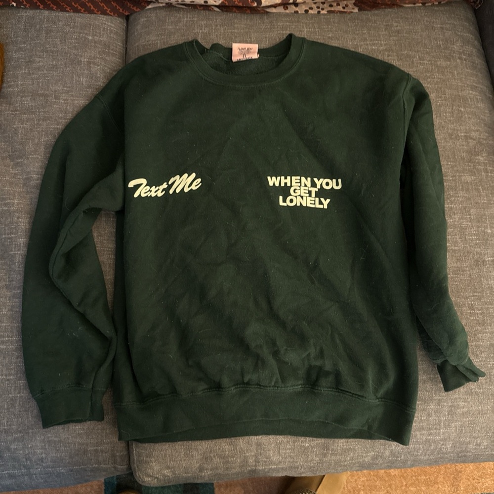 LONELY GHOST Dark Green Crewneck Sweater